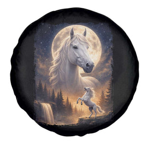 Horse Neighing To The Moon Spare Tire Cover Vintage 90s Animal Horse Lover Equestrian TS11 Print Your Wear
