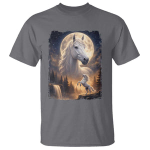 Horse Neighing To The Moon T Shirt Vintage 90s Animal Horse Lover Equestrian TS11 Charcoal Print Your Wear