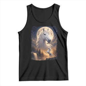 Horse Neighing To The Moon Tank Top Vintage 90s Animal Horse Lover Equestrian TS11 Black Print Your Wear