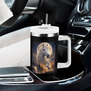 Horse Neighing To The Moon Tumbler With Handle Vintage 90s Animal Horse Lover Equestrian TS11 Print Your Wear