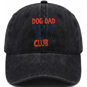 Dog Dad Club Washed Cotton Baseball Cap Life is Better with Dogs Father's Day TS11 Print Your Wear