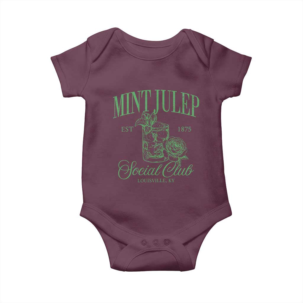Mint Julep Social Club KY Funny Derby Cocktail Baby Onesie TS11 Maroon Print Your Wear