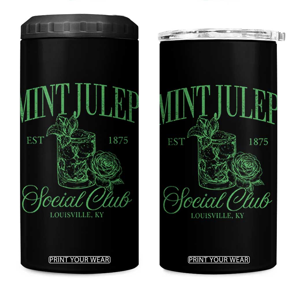 Mint Julep Social Club KY Funny Derby Cocktail 4 in 1 Can Cooler Tumbler TS11 One Size: 16 oz Black Print Your Wear