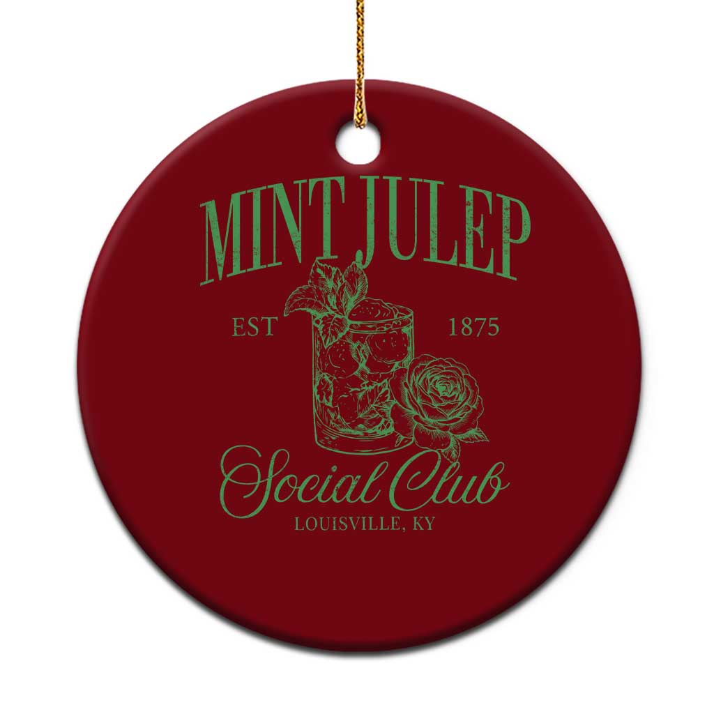 Mint Julep Social Club KY Funny Derby Cocktail Ceramic Ornament TS11 1pc Red Print Your Wear