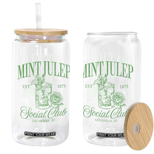 Mint Julep Social Club KY Funny Derby Cocktail Glass Can TS11 Print Your Wear