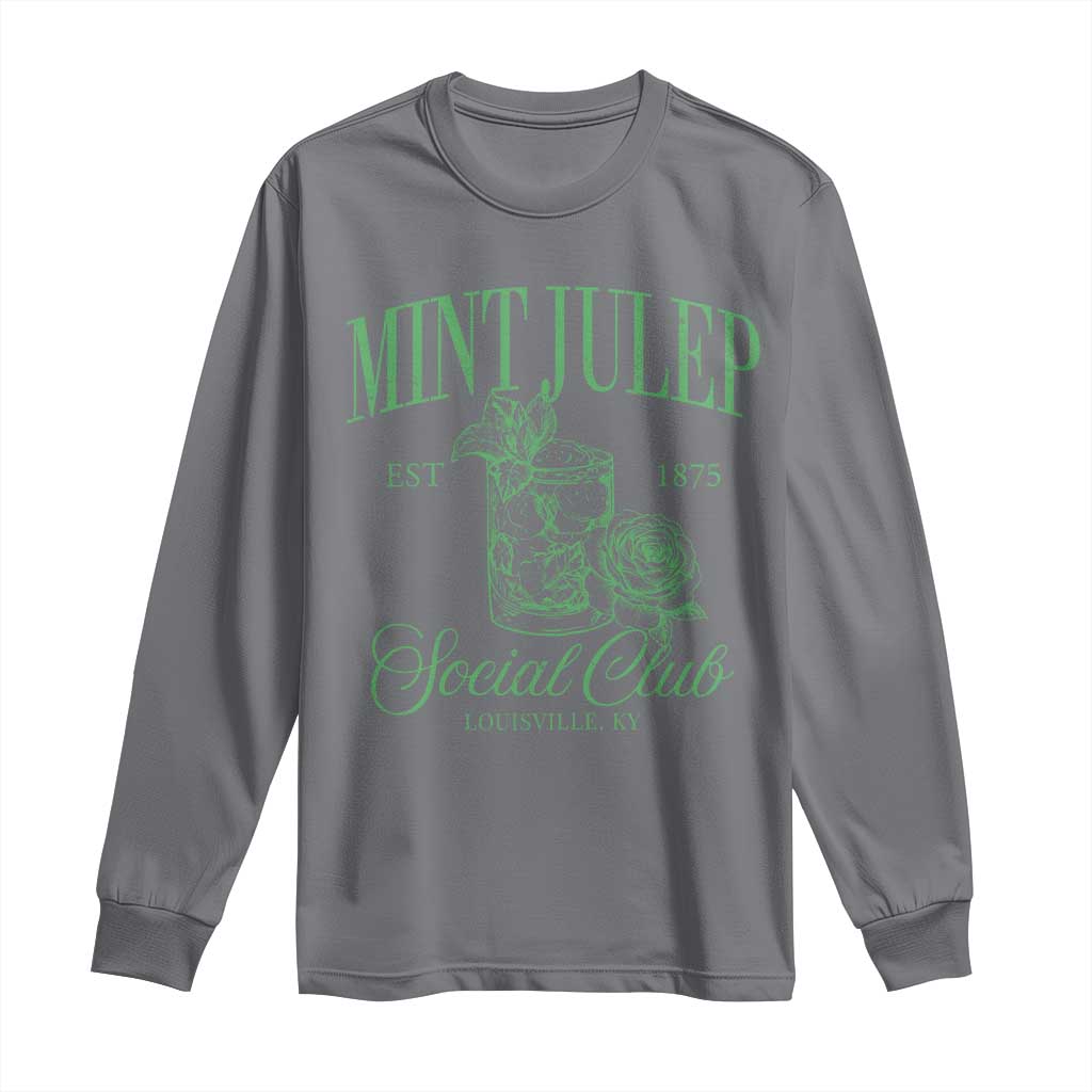 Mint Julep Social Club KY Funny Derby Cocktail Long Sleeve Shirt TS11 Charcoal Print Your Wear