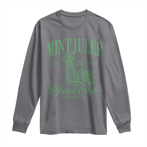 Mint Julep Social Club KY Funny Derby Cocktail Long Sleeve Shirt TS11 Charcoal Print Your Wear