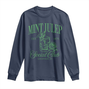 Mint Julep Social Club KY Funny Derby Cocktail Long Sleeve Shirt TS11 Navy Print Your Wear