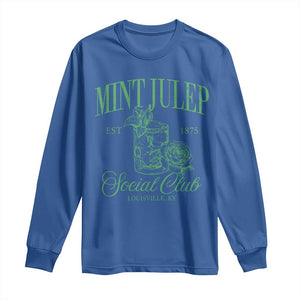 Mint Julep Social Club KY Funny Derby Cocktail Long Sleeve Shirt TS11 Royal Blue Print Your Wear