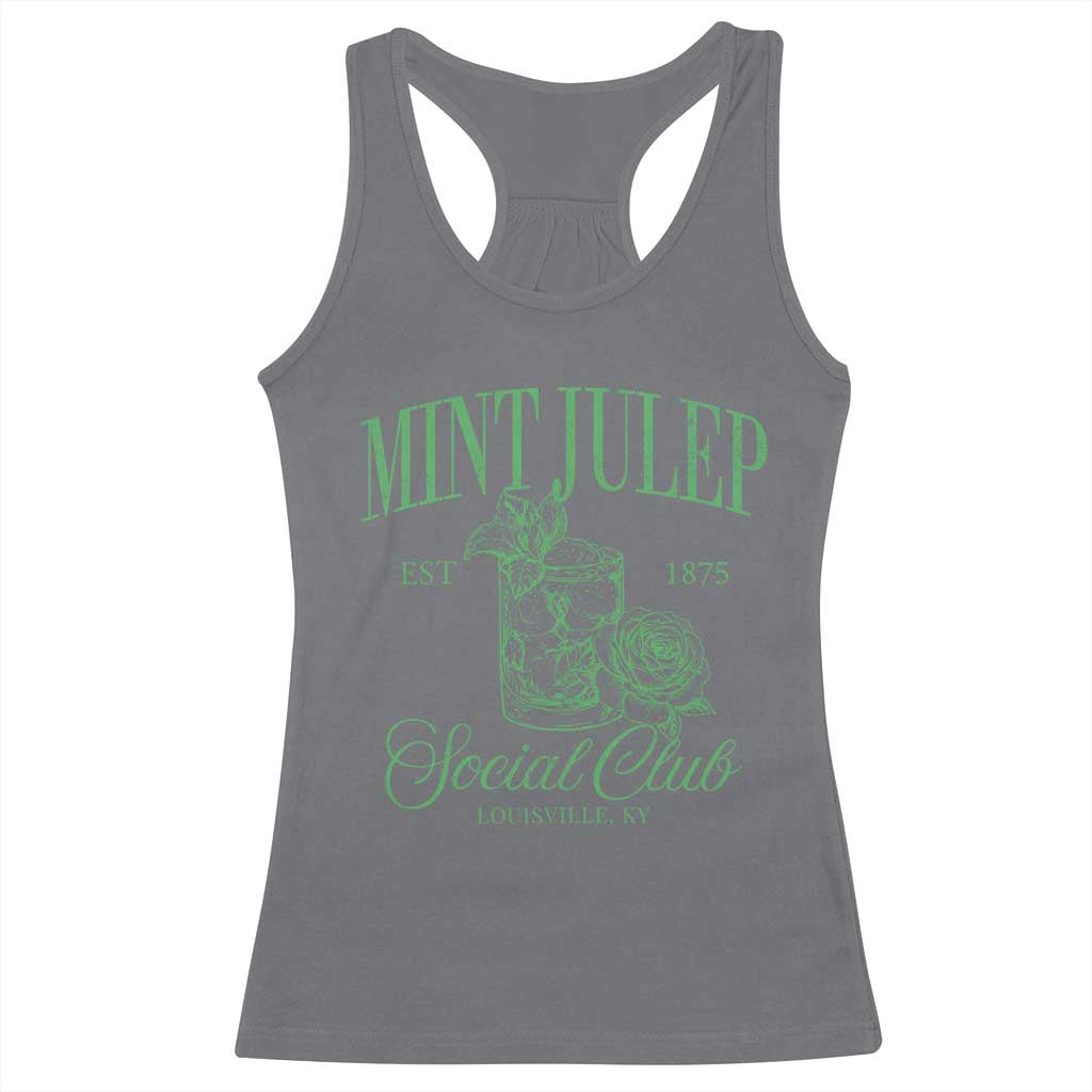 Mint Julep Social Club KY Funny Derby Cocktail Racerback Tank Top TS11 Charcoal Print Your Wear