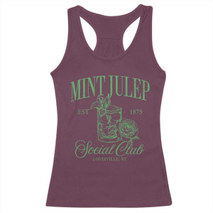 Mint Julep Social Club KY Funny Derby Cocktail Racerback Tank Top TS11 Maroon Print Your Wear