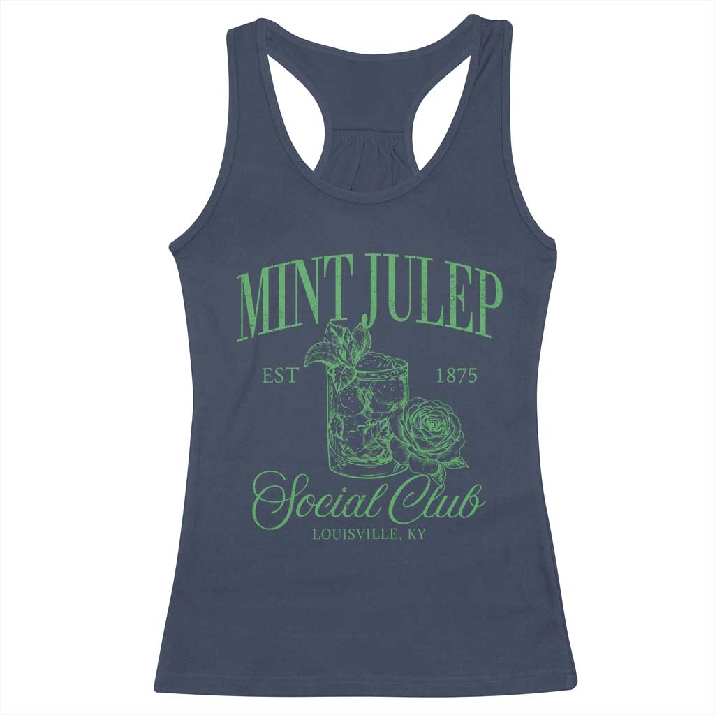 Mint Julep Social Club KY Funny Derby Cocktail Racerback Tank Top TS11 Navy Print Your Wear