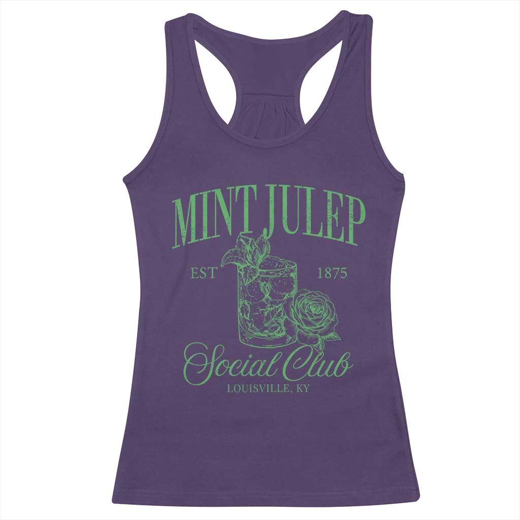 Mint Julep Social Club KY Funny Derby Cocktail Racerback Tank Top TS11 Purple Print Your Wear