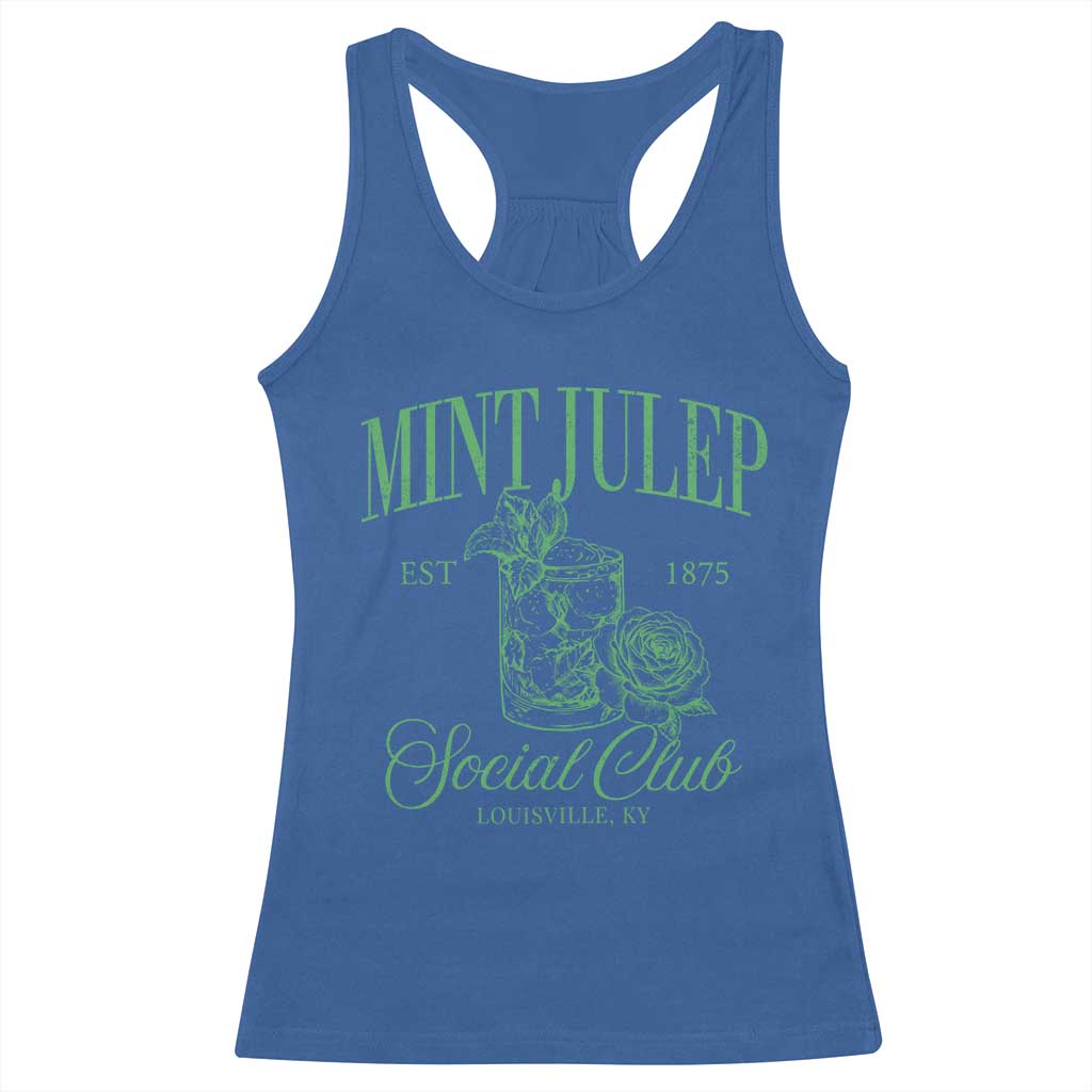 Mint Julep Social Club KY Funny Derby Cocktail Racerback Tank Top TS11 Royal Blue Print Your Wear