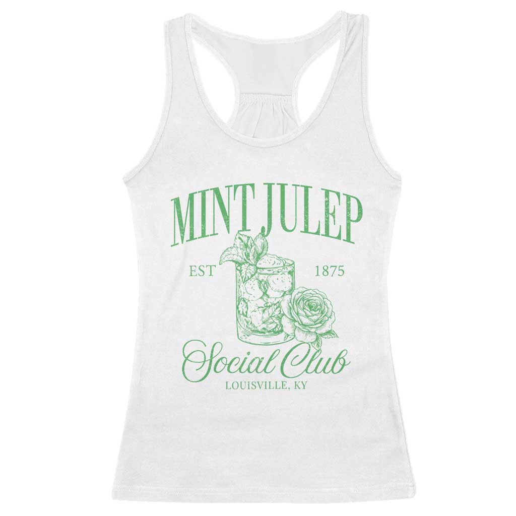 Mint Julep Social Club KY Funny Derby Cocktail Racerback Tank Top TS11 White Print Your Wear
