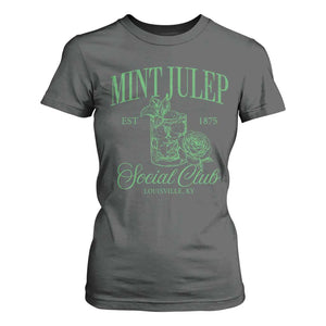 Mint Julep Social Club KY Funny Derby Cocktail T Shirt For Women TS11 Dark Heather Print Your Wear