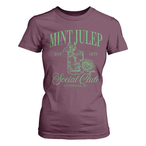Mint Julep Social Club KY Funny Derby Cocktail T Shirt For Women TS11 Maroon Print Your Wear