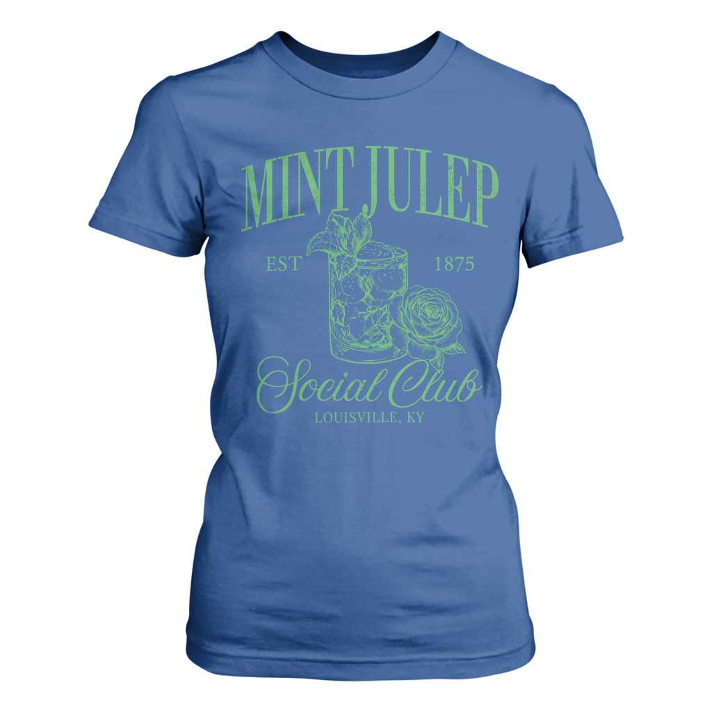 Mint Julep Social Club KY Funny Derby Cocktail T Shirt For Women TS11 Royal Blue Print Your Wear