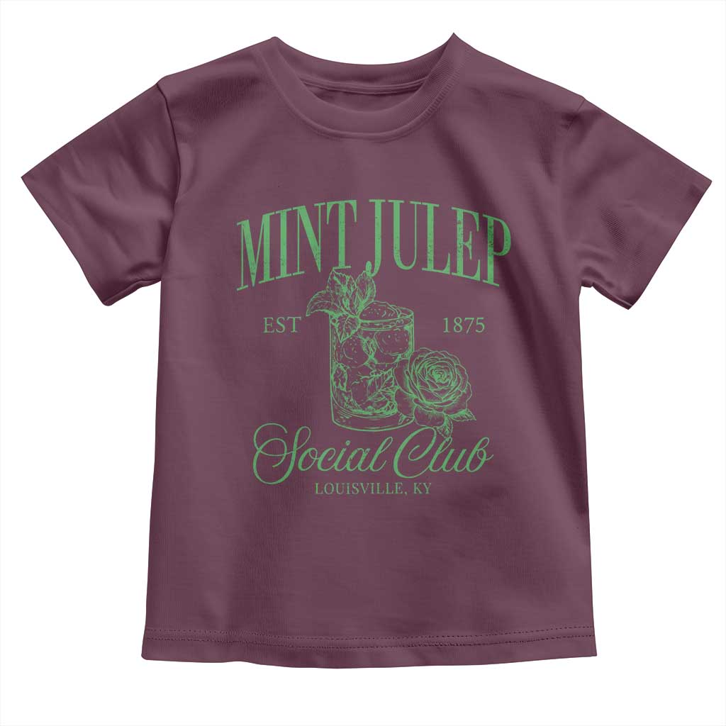 Mint Julep Social Club KY Funny Derby Cocktail Toddler T Shirt TS11 Maroon Print Your Wear