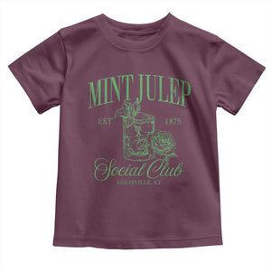 Mint Julep Social Club KY Funny Derby Cocktail Toddler T Shirt TS11 Maroon Print Your Wear
