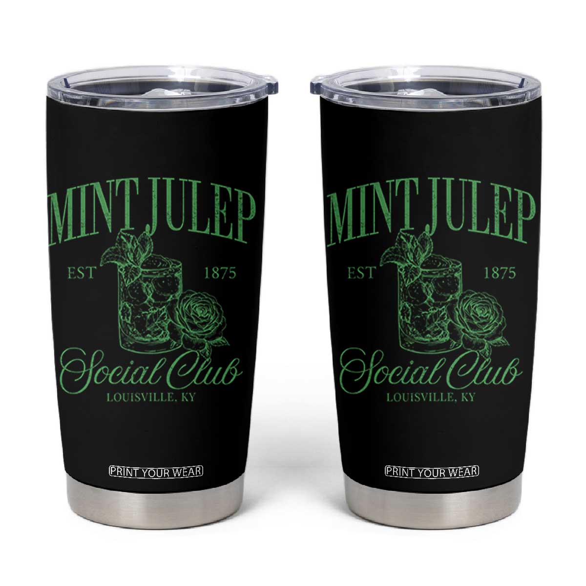Mint Julep Social Club KY Funny Derby Cocktail Tumbler Cup TS11 Black Print Your Wear