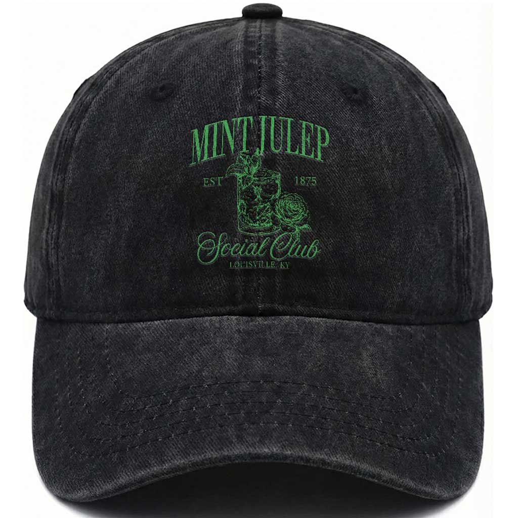 Mint Julep Social Club KY Funny Derby Cocktail Washed Cotton Baseball Cap TS11 Print Your Wear