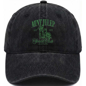 Mint Julep Social Club KY Funny Derby Cocktail Washed Cotton Baseball Cap TS11 Print Your Wear