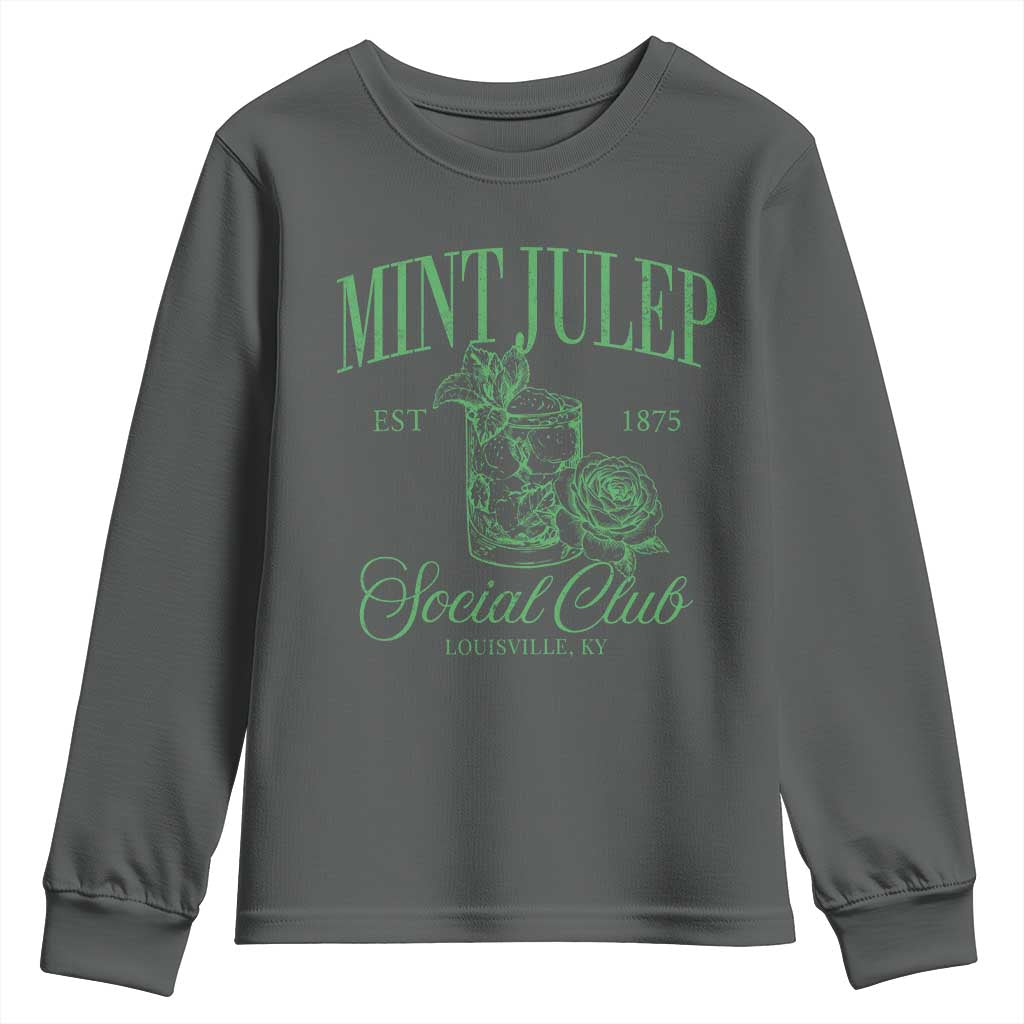Mint Julep Social Club KY Funny Derby Cocktail Youth Sweatshirt TS11 Dark Heather Print Your Wear