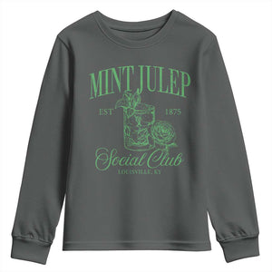 Mint Julep Social Club KY Funny Derby Cocktail Youth Sweatshirt TS11 Dark Heather Print Your Wear