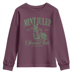 Mint Julep Social Club KY Funny Derby Cocktail Youth Sweatshirt TS11 Maroon Print Your Wear