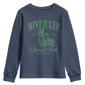 Mint Julep Social Club KY Funny Derby Cocktail Youth Sweatshirt TS11 Navy Print Your Wear
