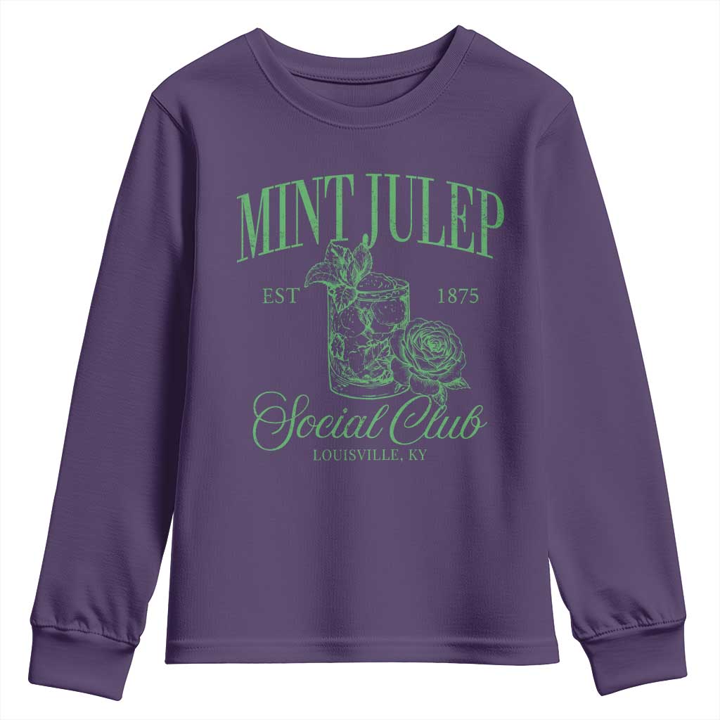 Mint Julep Social Club KY Funny Derby Cocktail Youth Sweatshirt TS11 Purple Print Your Wear