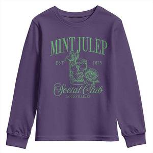 Mint Julep Social Club KY Funny Derby Cocktail Youth Sweatshirt TS11 Purple Print Your Wear