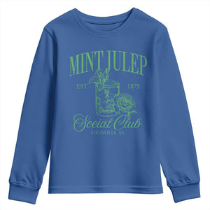 Mint Julep Social Club KY Funny Derby Cocktail Youth Sweatshirt TS11 Royal Blue Print Your Wear
