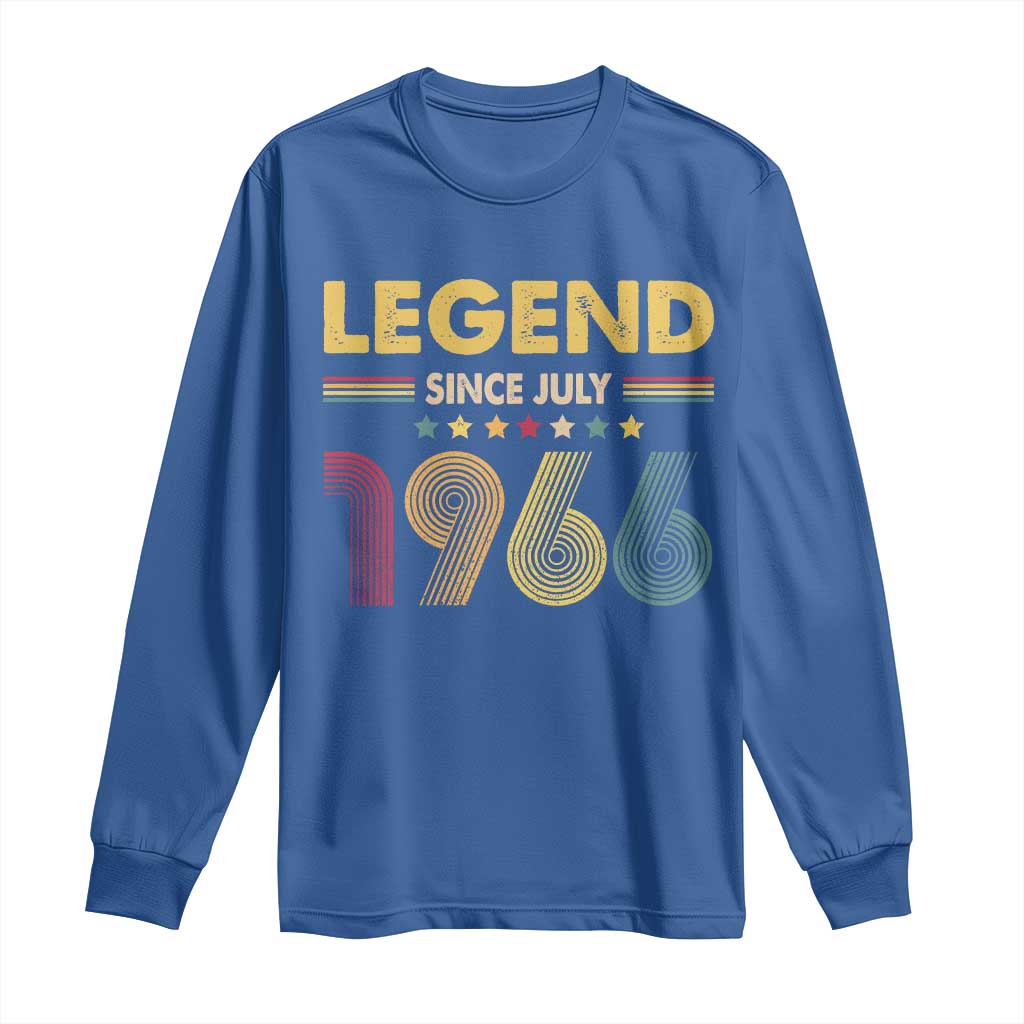 July 60th Birthday Long Sleeve Shirt Legends Since July 1966 Retro Bday