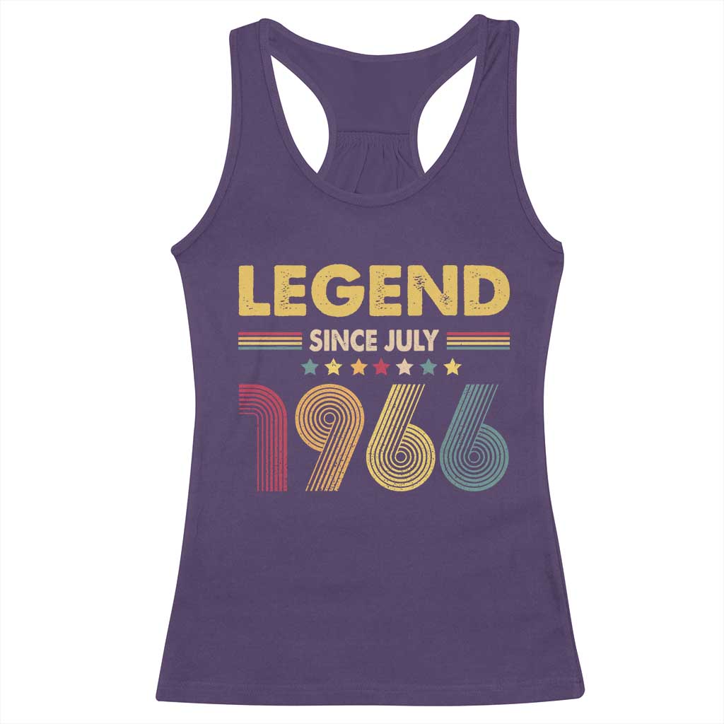July 60th Birthday Racerback Tank Top Legends Since July 1966 Retro Bday
