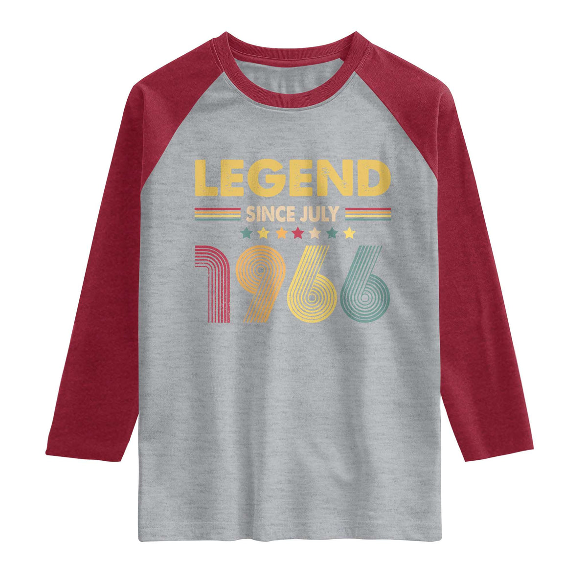 July 60th Birthday Raglan Shirt Legends Since July 1966 Retro Bday