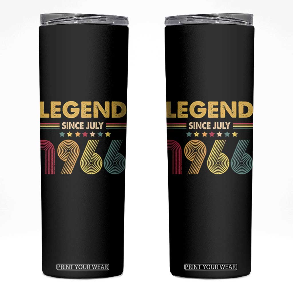 July 60th Birthday Skinny Tumbler Legends Since July 1966 Retro Bday