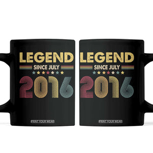 July 10th Birthday Coffee Mug Legends Since July 2016 Retro Bday