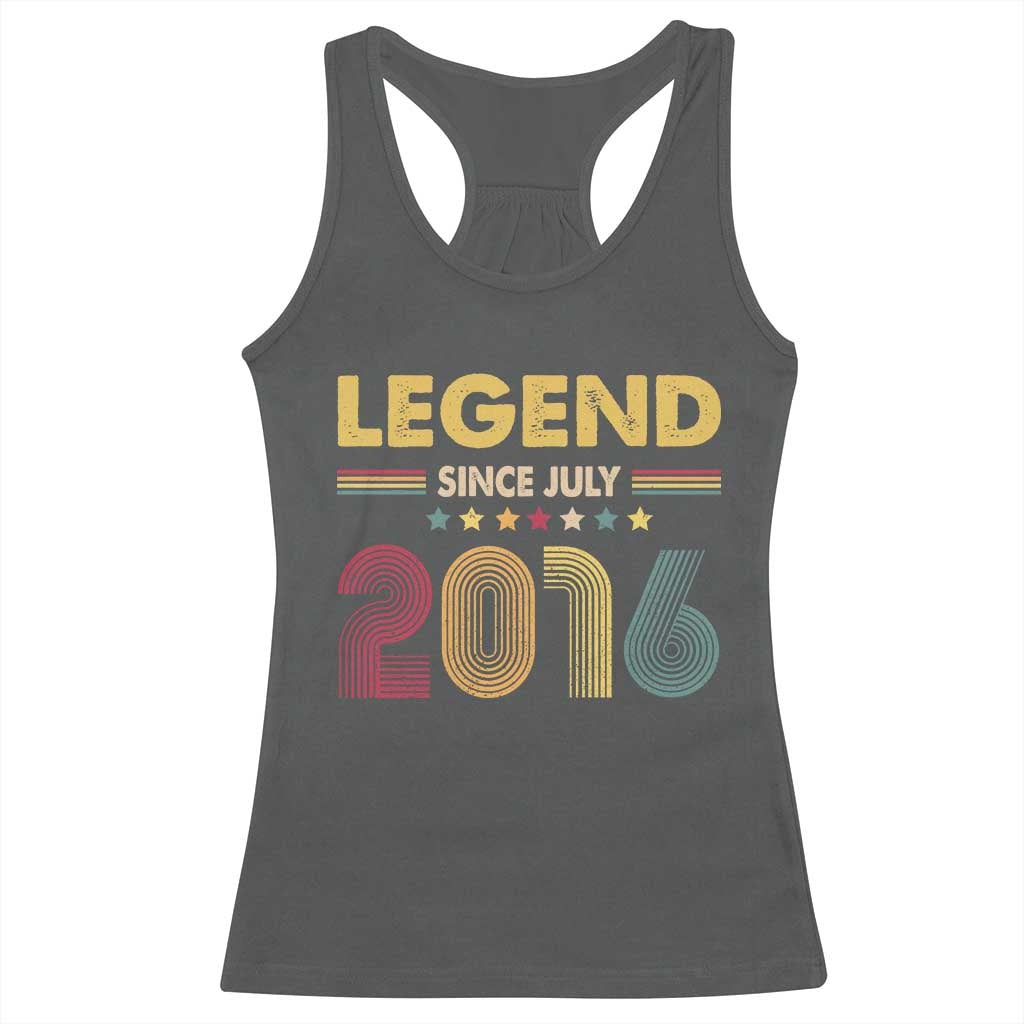 July 10th Birthday Racerback Tank Top Legends Since July 2016 Retro Bday