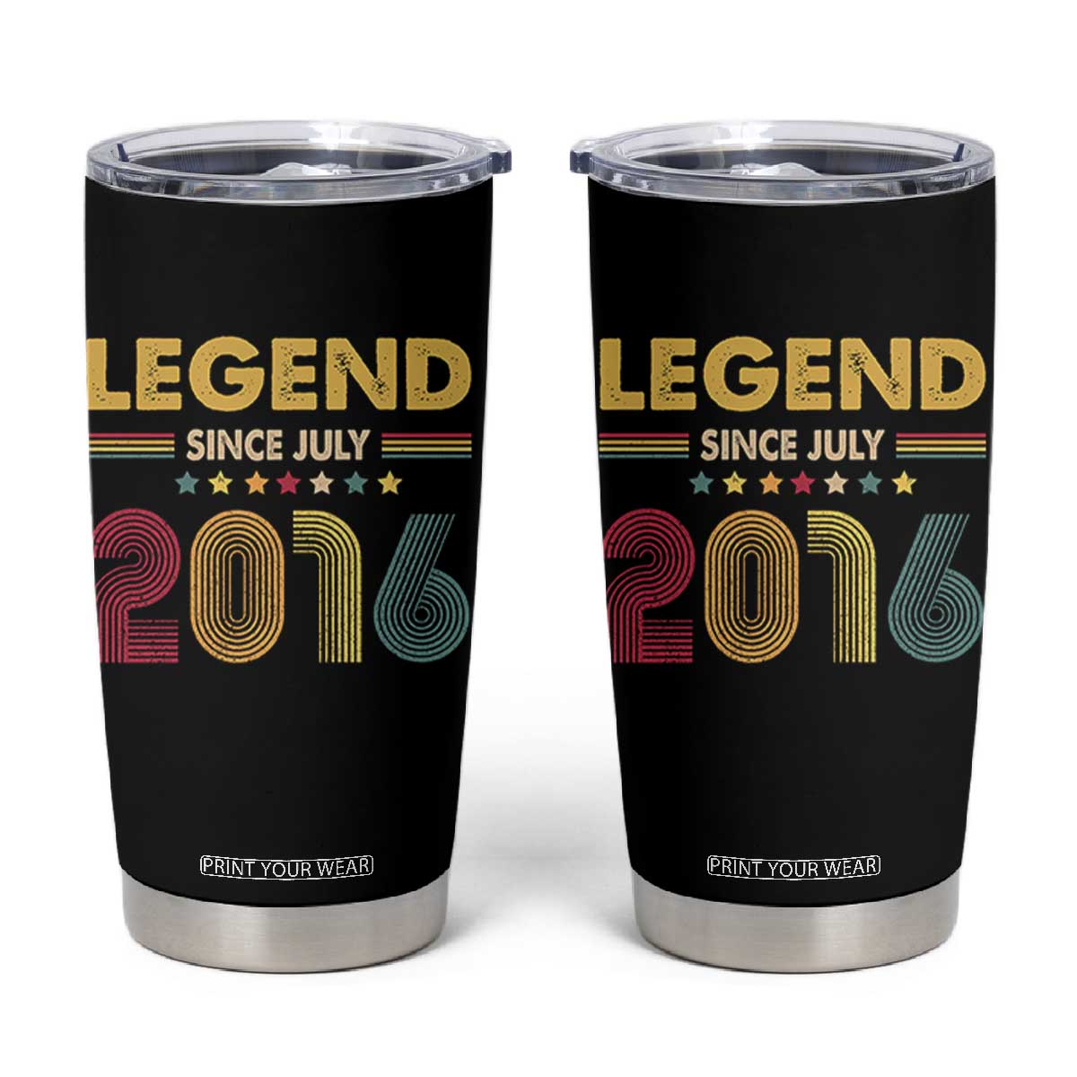 July 10th Birthday Tumbler Cup Legends Since July 2016 Retro Bday TS11 Black Print Your Wear