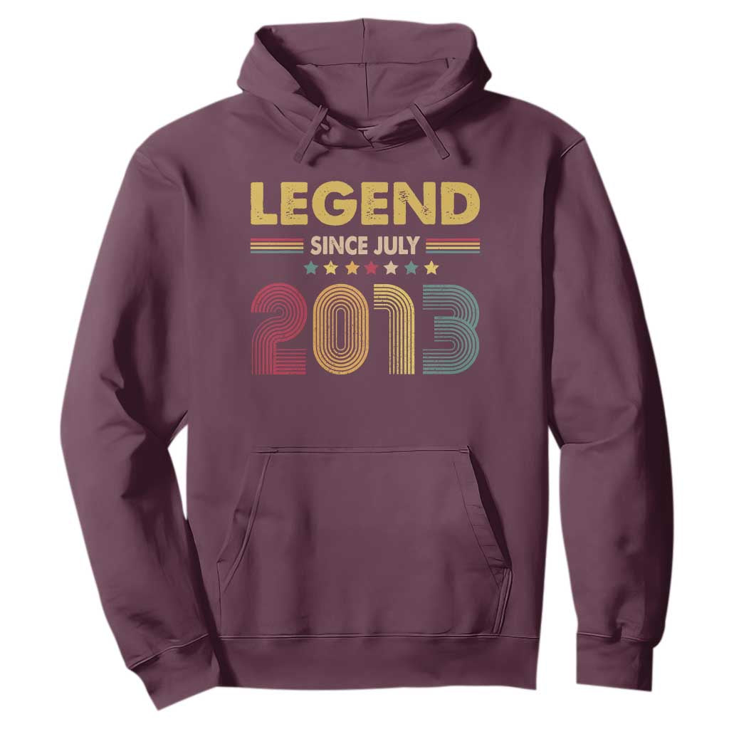 July 13th Birthday Hoodie Legends Since July 2013 Retro Bday