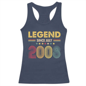 July 18th Birthday Racerback Tank Top Legends Since July 2008 Retro Bday