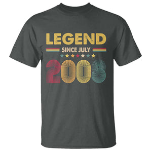 July 18th Birthday T Shirt Legends Since July 2008 Retro Bday