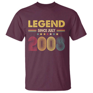 July 18th Birthday T Shirt Legends Since July 2008 Retro Bday