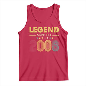 July 18th Birthday Tank Top Legends Since July 2008 Retro Bday