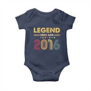 June 10th Birthday Baby Onesie Legends Since June 2016 Retro Bday TS11 Navy Print Your Wear