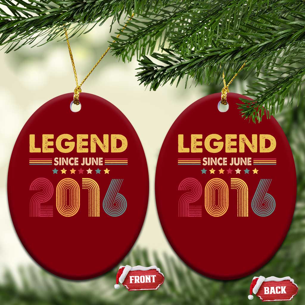 June 10th Birthday Ceramic Ornament Legends Since June 2016 Retro Bday TS11 Print Your Wear