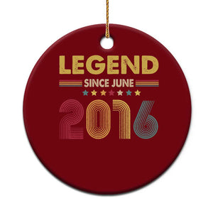 June 10th Birthday Ceramic Ornament Legends Since June 2016 Retro Bday TS11 1pc Red Print Your Wear