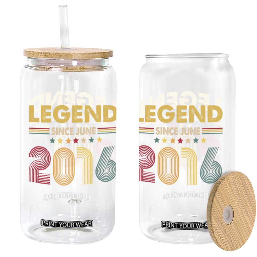 June 10th Birthday Glass Can Legends Since June 2016 Retro Bday TS11 Print Your Wear